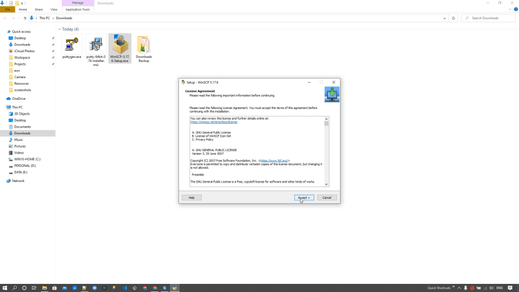 Installing winscp to connect server for creating and building your won cryptocurrency