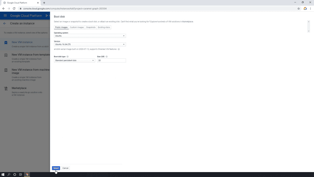 gcloud-vm-setup-boot-disk