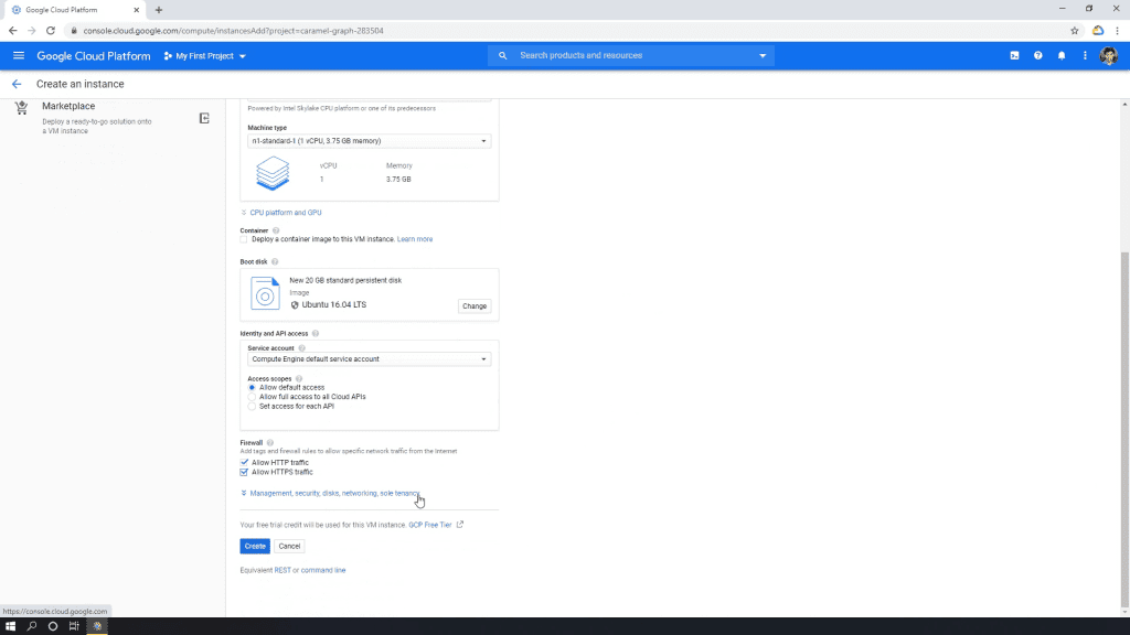 gcloud-vm-setup-security-link