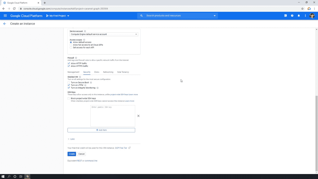 gcloud-vm-setup-ssh-blank