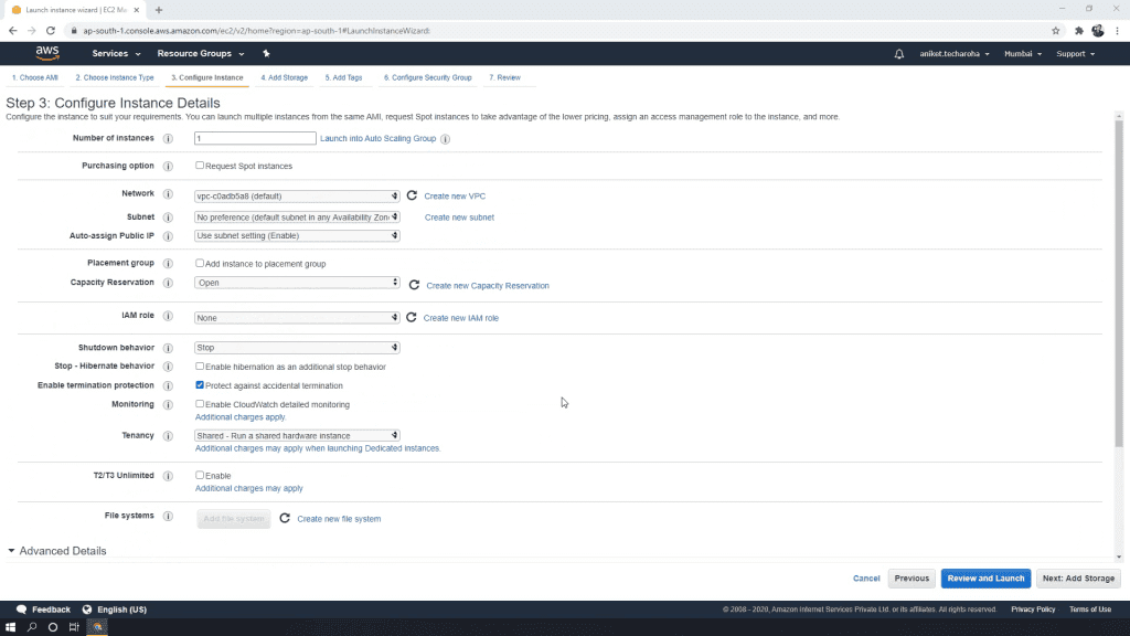 Configuring AWS Instance
