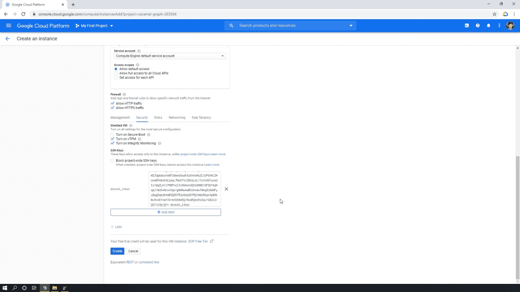 gcloud-vm-setup-ssh-key