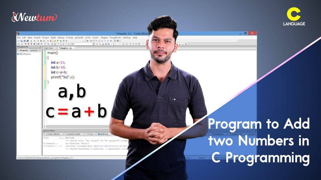 C Program to Add Two Numbers – Source and Video