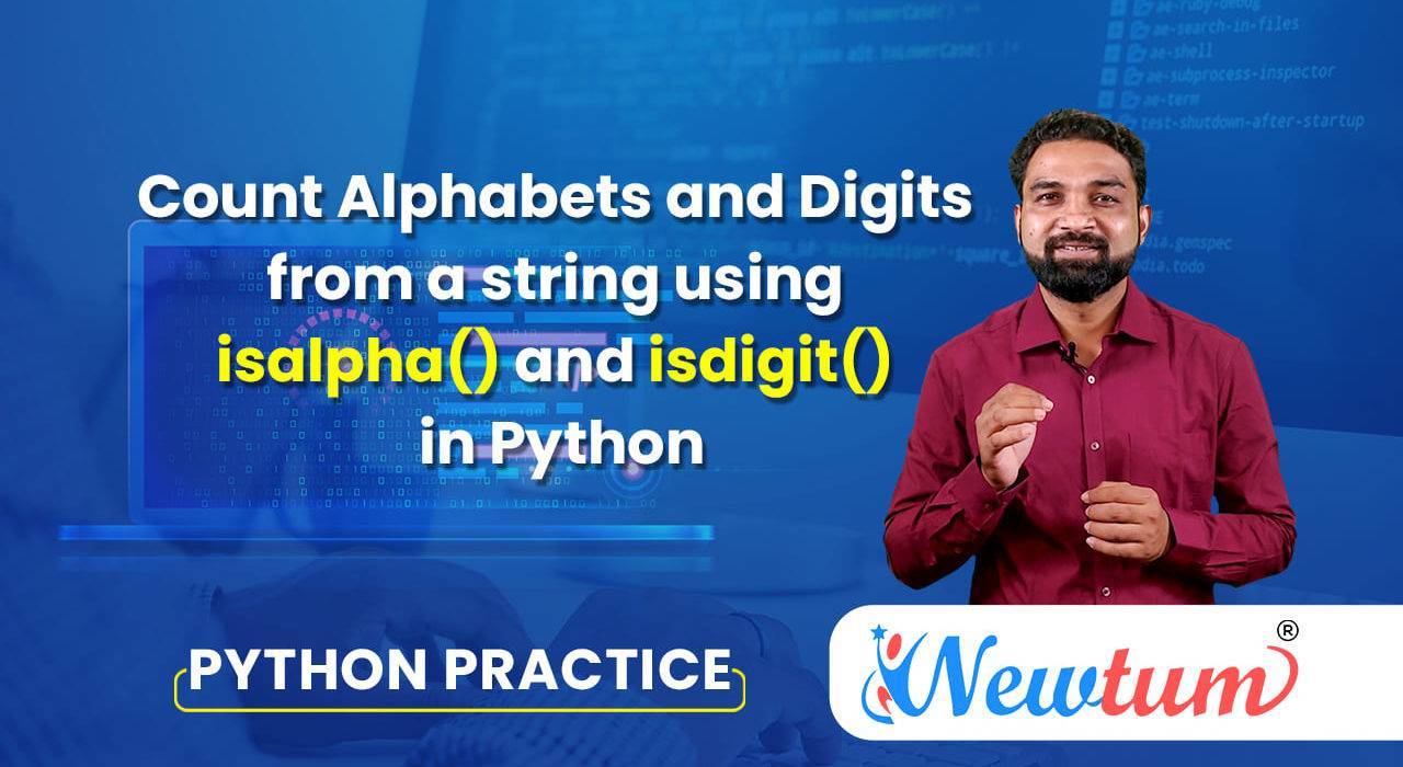 Count Alphabets & Digits from a string in Python using isalpha() & isdigit()