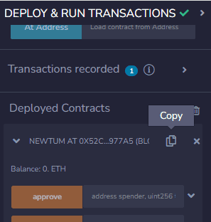 deployed contracts in remix