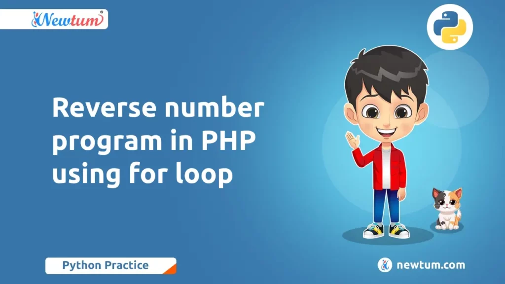 Reverse number program in PHP using for loop