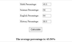Create the Average Percentage Calculator Program in JavaScript