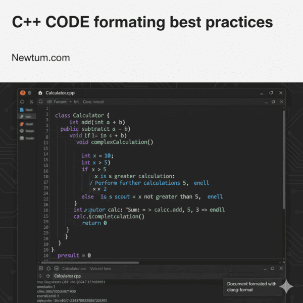 C Code Exaample C++ Code Formatting Best Practices | Indentation Tips