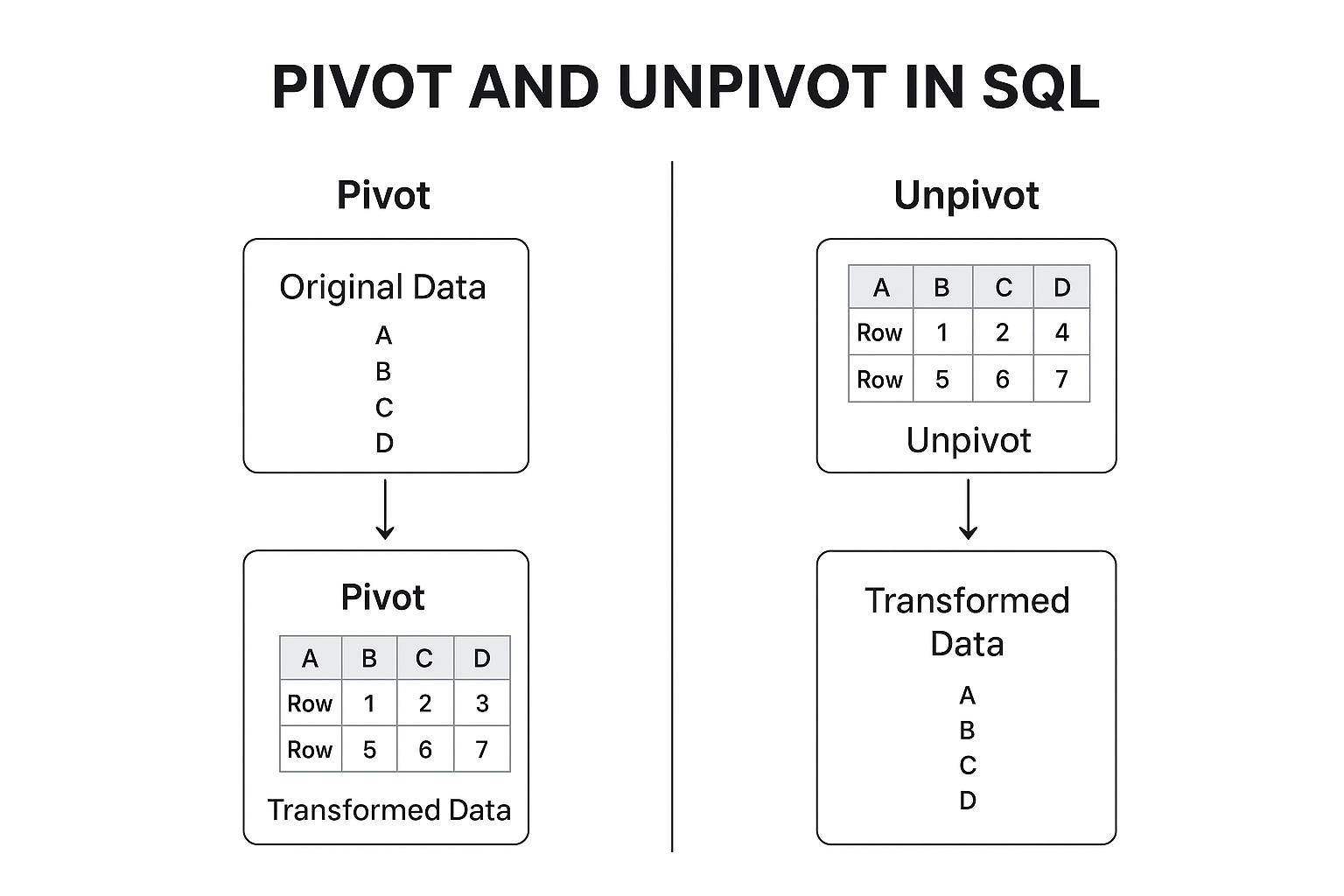Pivot and Unpivot in SQL