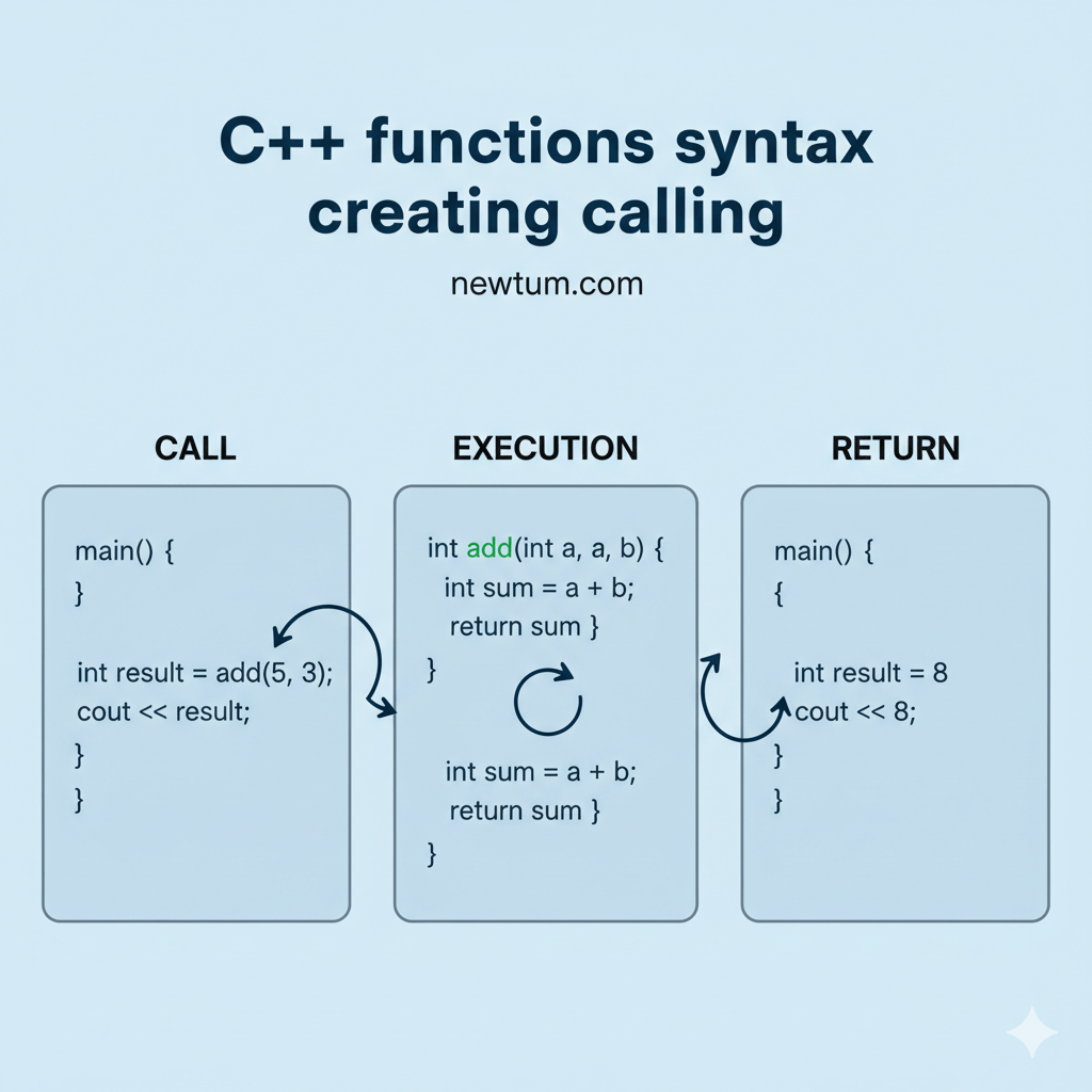 C++ functions syntax creating calling
