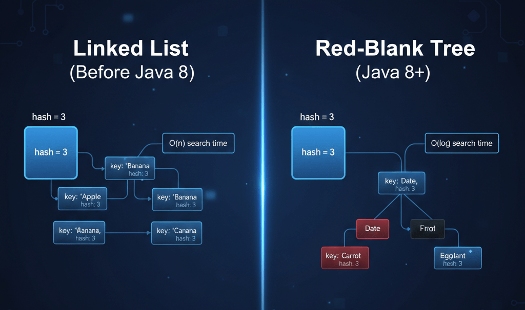 HashMap collision handling in Java