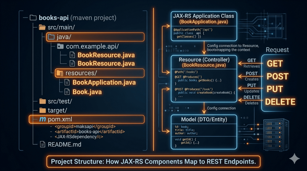 Project Structure How JAX-RS Components Map to REST Endpoints.