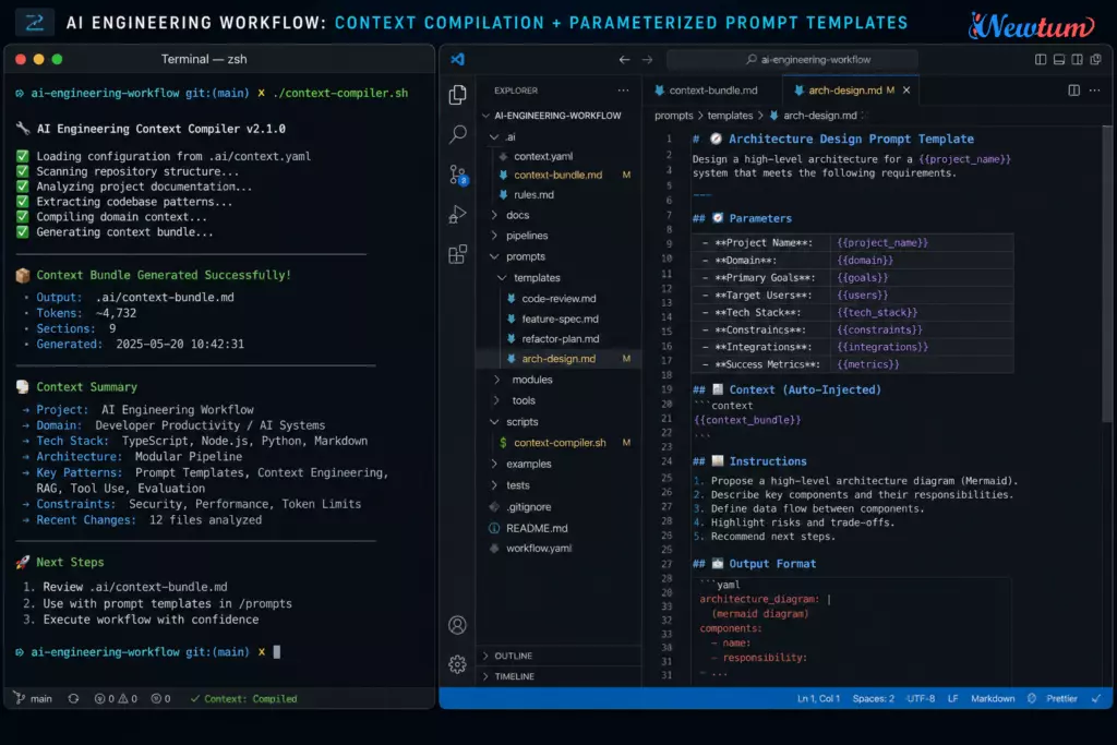 AI engineering workflow tutorial mockup